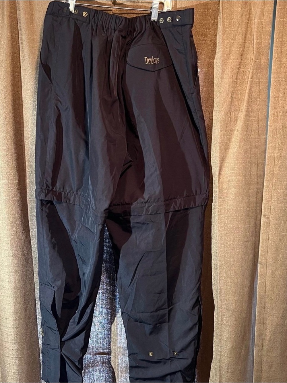 Dryjoys FootJoy Sta-Dry Extreme Zip Off Convertible Rain Pants Mens Sz XL Black